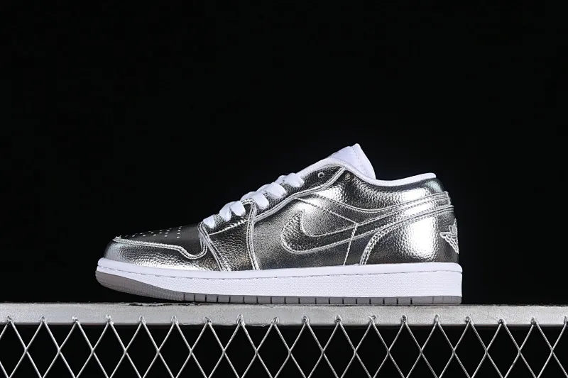 All categories Air Jordan Jordan series basketball shoes Air Jordan 1 Low Air Jordan 1 Low "Metallic Silver" AJ1 Joe 1 gray silver low-top cultural casual sneakers FN5030-001